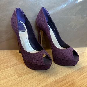 Christian Dior purple snake embossed pumps